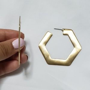 Brushed gold geometric Anthropologie earrings.